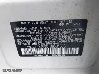 2016 Subaru Forester 2.0XT Premium with VIN JF2SJGDC1GH504685, listed as a IAAI auction lot 41444148 with 138,188 mi miles. Bid and sale history available at carsss.com. Image 9.