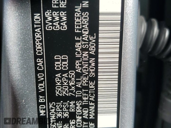 2012 Volvo XC70 3.2L with VIN YV4952BZ5C1140475, listed as a Copart auction lot 78194544 with 76,314 mi miles and Salvage Title. Bid and sale history available at DreamBid. Image 13.