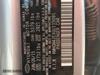 2016 Hyundai Genesis 3.8L with VIN KMHGN4JEXGU115091, listed as a Copart auction lot 47765205 with 29,698 mi miles and Salvage Title. Bid and sale history available at carsss.com. Image 12.