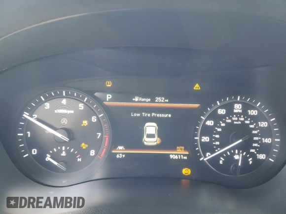 2018 Genesis G80 3.8L with VIN KMHGN4JE1JU265260, listed as a Copart auction lot 87121164 with 90,611 mi miles and Salvage title. Bid and sale history available at DreamBid. Image 9.