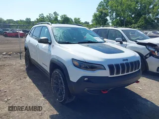 2020 Jeep Cherokee Trailhawk z VIN 1C4PJMBXXLD597264, wystawiony jako IAAI lot #42679454 z przebiegiem 54 910 mil mil oraz . Historia ofert i sprzedaży dostępna na DreamBid. Obrazek 1.