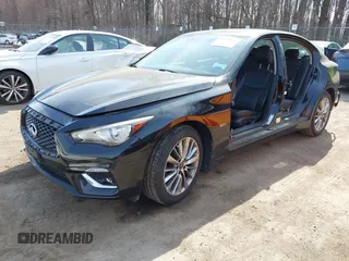 2018 Infiniti Q50 2.0t LUXE with VIN JN1CV7AR1JM280514, listed as a IAAI auction lot 41795656 with 82,496 mi miles. Bid and sale history available at carsss.com. Image 18.