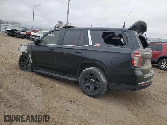 2021 Chevrolet Tahoe Commercial with VIN 1GNSKLED7MR407631, listed as a Copart auction lot 89056755 with Not provided miles and Salvage title. Bid and sale history available at DreamBid. Image 2.
