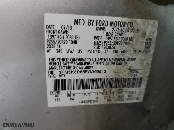 2014 Ford Explorer XLT with VIN 1FM5K8D85EGA66813, listed as a Copart auction lot 42900615 with 129,286 mi miles and Salvage Title. Bid and sale history available at carsss.com. Image 15.