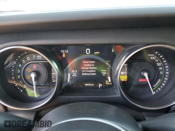 2021 Jeep Wrangler Unlimited Sahara with VIN 1C4JJXP69MW800920, listed as a Copart auction lot 52033745 with 49,173 mi miles and Salvage Title. Bid and sale history available at DreamBid. Image 9.