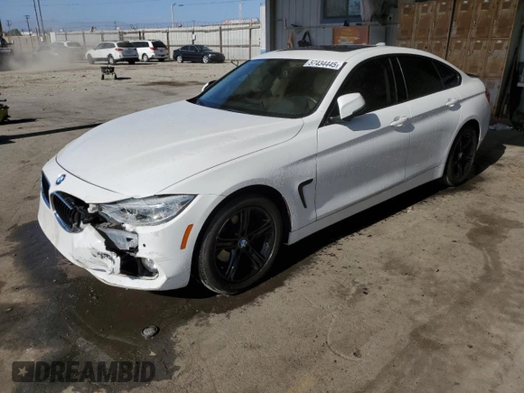 2015 BMW 4 Series 428i with VIN WBA4A9C5XFGL85882, listed as a Copart auction lot 57434445 with 145,765 mi miles and Salvage title. Bid and sale history available at DreamBid. Image 1.