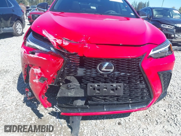 2025 Lexus NX with VIN JTJKKCFZ9S2043833, listed as a IAAI auction lot 42062661 with 9,850 mi miles. Bid and sale history available at carsss.com. Image 6.