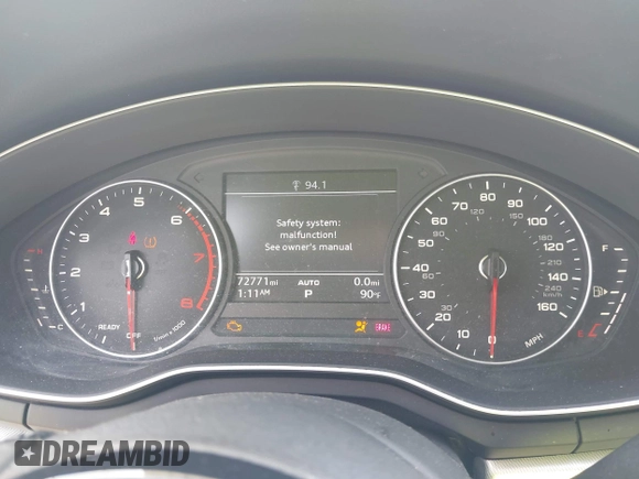 2017 Audi A4 Premium with VIN WAUGNAF47HN001156, listed as a IAAI auction lot 42163537 with 72,771 mi miles. Bid and sale history available at carsss.com. Image 7.