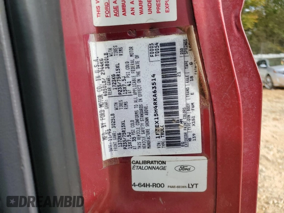 1994 Ford F-150 with VIN 1FTEX15H4RKA63514, listed as a Copart auction lot 80390514 with 94,718 mi miles and Salvage title. Bid and sale history available at DreamBid. Image 14.