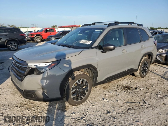 2025 Subaru Forester Premium with VIN JF2SLDBC3SH463710, listed as a Copart auction lot 61829635 with 13,091 mi miles and Salvage title. Bid and sale history available at DreamBid. Image 1.