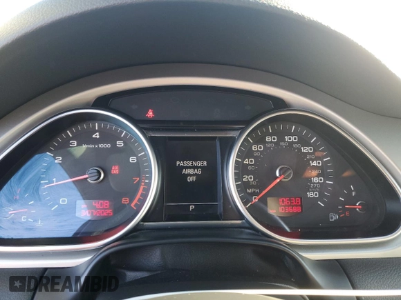 2010 Audi Q7 3.6L Premium Plus with VIN WA1LYAFE6AD005349, listed as a Copart auction lot 48368635 with 103,688 mi miles and Clean Title. Bid and sale history available at carsss.com. Image 9.