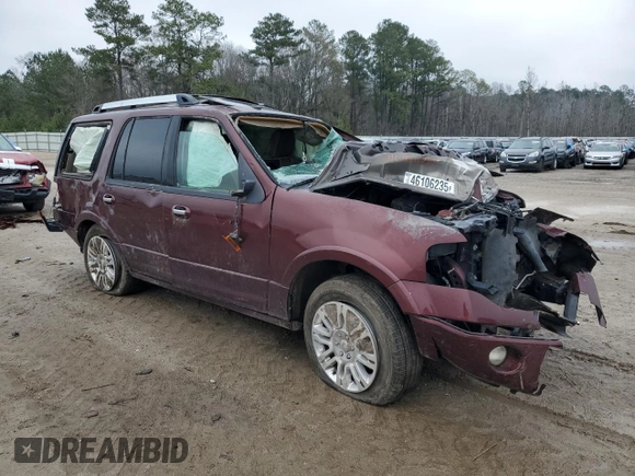 2011 Ford Expedition Limited with VIN 1FMJU1K55BEF01135, listed as a Copart auction lot 46106235 with 0 mi miles and Salvage Title. Bid and sale history available at carsss.com. Image 4.