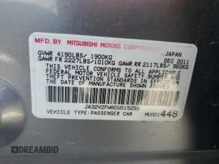 2012 Mitsubishi Lancer SE with VIN JA32V2FW8CU015259, listed as a Copart auction lot 43450725 with 139,701 mi miles and Salvage Title. Bid and sale history available at DreamBid. Image 14.