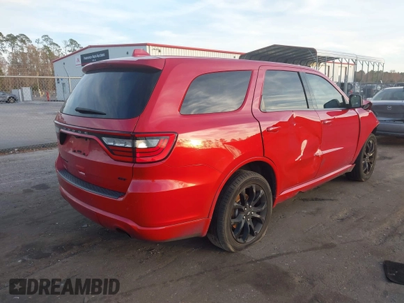 2020 Dodge Durango GT with VIN 1C4RDHDG4LC162735, listed as a IAAI auction lot 41469823 with 166,991 mi miles and . Bid and sale history available at DreamBid. Image 4.