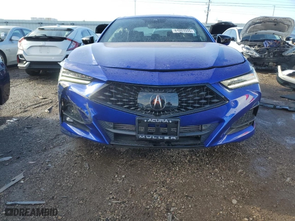 2023 Acura TLX w/A-Spec Package with VIN 19UUB6F50PA000930, listed as a Copart auction lot 44003555 with 34,016 mi miles and Salvage Title. Bid and sale history available at carsss.com. Image 5.