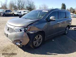 2015 Nissan Quest S with VIN JN8AE2KP9F9130136, listed as a Copart auction lot 46804344 with 139,752 mi miles and Salvage Title. Bid and sale history available at carsss.com. Image 1.