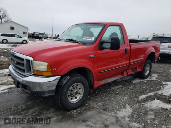 1999 Ford F-250 XL z VIN 1FTNF21L6XEA97484, wystawiony jako Copart lot #88649775 z przebiegiem 236 703 mil mil oraz Szkoda całkowita • Salvage title. Historia ofert i sprzedaży dostępna na DreamBid. Obrazek 1.