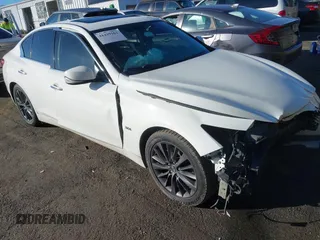 2018 Infiniti Q50 3.0t LUXE with VIN JN1EV7AP2JM590470, listed as a IAAI auction lot 41439162 with 155,029 mi miles. Bid and sale history available at carsss.com. Image 1.