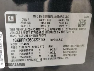 2016 GMC Acadia SLE with VIN 1GKKRPKD5GJ276142, listed as a Copart auction lot 49794355 with 116,810 mi miles and Salvage Title. Bid and sale history available at carsss.com. Image 15.