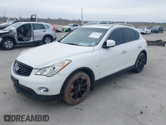 2014 Infiniti QX50 Journey with VIN JN1BJ0HP7EM210606, listed as a IAAI auction lot 41570750 with 1 mi miles. Bid and sale history available at carsss.com. Image 2.