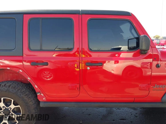 2020 Jeep Wrangler Unlimited Rubicon with VIN 1C4HJXFG2LW214874, listed as a IAAI auction lot 41679397 with 66,294 mi miles and . Bid and sale history available at DreamBid. Image 14.