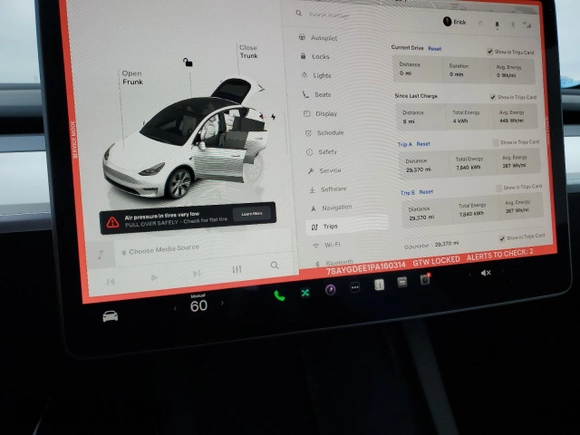 2023 Tesla Model Y Long Range with VIN 7SAYGDEE1PA160314, listed as a Copart auction lot 45048845 with 29,370 mi miles and Salvage Title. Bid and sale history available at DreamBid. Image 9.