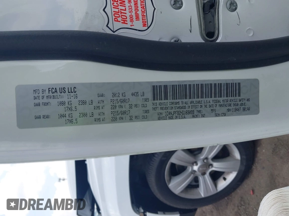 2017 Jeep Patriot Latitude with VIN 1C4NJPFB2HD183099, listed as a IAAI auction lot 42566972 with 99,360 mi miles and . Bid and sale history available at DreamBid. Image 9.