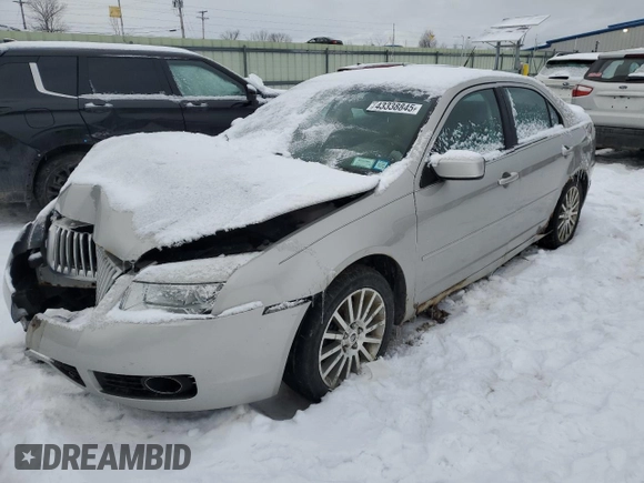 2007 Mercury Milan with VIN 3MEHM07ZX7R664925, listed as a Copart auction lot 43338845 with 122,718 mi miles and Salvage title. Bid and sale history available at DreamBid. Image 1.