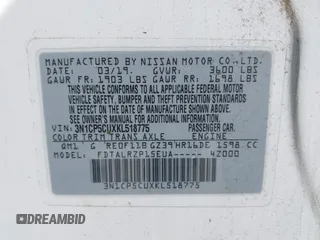 2019 Nissan Kicks SV with VIN 3N1CP5CUXKL518775, listed as a IAAI auction lot 41935426 with 37,822 mi miles and . Bid and sale history available at DreamBid. Image 9.