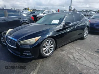 2014 Infiniti Q50 Premium with VIN JN1BV7AR2EM685587, listed as a IAAI auction lot 41777563 with 134,443 mi miles and . Bid and sale history available at DreamBid. Image 2.