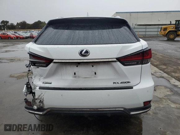 2021 Lexus RX with VIN 2T2YGMDA4MC058886, listed as a Copart auction lot 80092634 with 82,460 mi miles and Salvage Title. Bid and sale history available at carsss.com. Image 6.