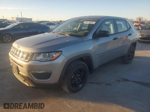 2021 Jeep Compass Sport с VIN 3C4NJCABXMT560301, выставлен на аукционе Copart как лот 86573524 с пробегом 14 872 миль миль и Списание • Salvage title. История ставок и продаж доступна на DreamBid. Изображение 1.