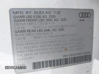 2021 Audi Q3 S line Premium with VIN WA1DECF37M1055948, listed as a IAAI auction lot 42141007 with 48,763 mi miles and . Bid and sale history available at DreamBid. Image 9.