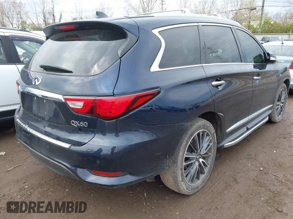2017 Infiniti QX60 with VIN 5N1DL0MM6HC517010, listed as a IAAI auction lot 41998428 with 90,996 mi miles and . Bid and sale history available at DreamBid. Image 4.