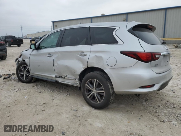 2019 Infiniti QX60 PURE with VIN 5N1DL0MM9KC552423, listed as a Copart auction lot 82130374 with 55,312 mi miles and Salvage Title. Bid and sale history available at carsss.com. Image 2.