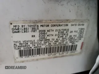 2000 Toyota RAV4 z VIN JT3GP10V5Y0049271, wystawiony jako Copart lot #56158045 z przebiegiem 188 900 mil mil oraz Czysty tytuł • Clean title. Historia ofert i sprzedaży dostępna na DreamBid. Obrazek 13.