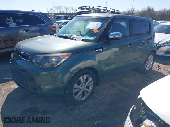 2014 Kia Soul + with VIN KNDJP3A59E7027515, listed as a IAAI auction lot 41841665 with 120,152 mi miles. Bid and sale history available at carsss.com. Image 2.