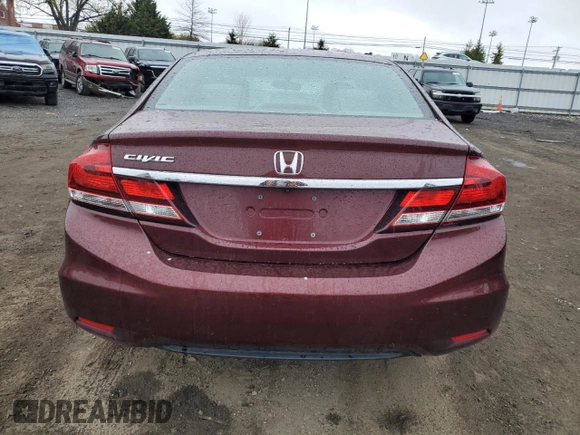 2014 Honda Civic Sedan LX with VIN 19XFB2F55EE041130, listed as a Copart auction lot 52860145 with 97,244 mi miles and Salvage Title. Bid and sale history available at carsss.com. Image 6.