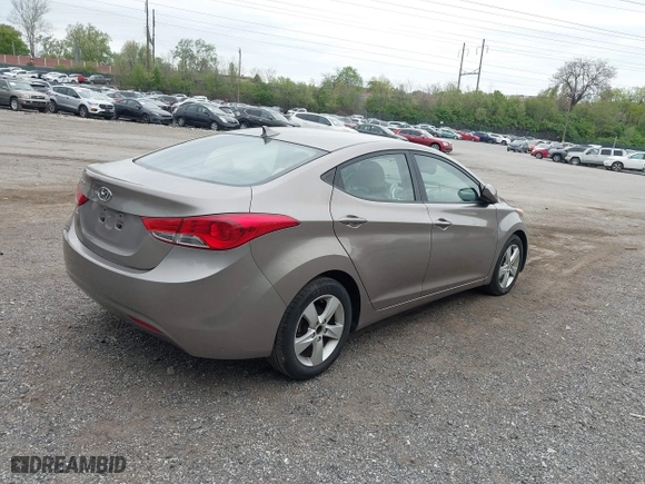 2012 Hyundai Elantra GLS with VIN 5NPDH4AEXCH095704, listed as a IAAI auction lot 42093583 with 99,154 mi miles. Bid and sale history available at carsss.com. Image 4.