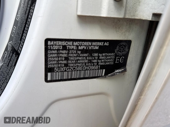 2014 BMW X6 xDrive35i with VIN 5UXFG2C58E0H09681, listed as a Copart auction lot 45767125 with 120,171 mi miles and Salvage Title. Bid and sale history available at carsss.com. Image 10.