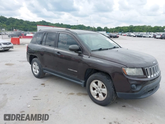 2014 Jeep Compass Sport with VIN 1C4NJCBA4ED626998, listed as a IAAI auction lot 42179793 with 109,059 mi miles. Bid and sale history available at carsss.com. Image 1.