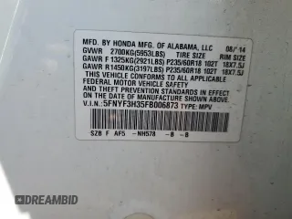 2015 Honda Pilot SE z VIN 5FNYF3H35FB006873, wystawiony jako Copart lot #51545275 z przebiegiem 150 500 mil mil oraz Szkoda całkowita • Salvage title. Historia ofert i sprzedaży dostępna na DreamBid. Obrazek 12.