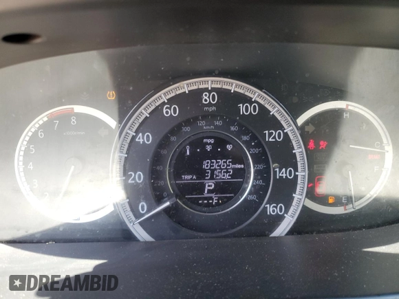 2015 Honda Accord EX-L with VIN 1HGCR2F80FA135480, listed as a Copart auction lot 57364185 with 183,265 mi miles and Salvage title. Bid and sale history available at DreamBid. Image 9.