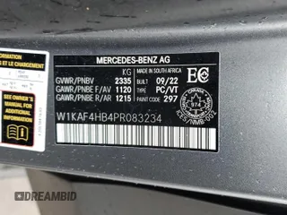 2023 Mercedes-Benz C 300 z VIN W1KAF4HB4PR083234, wystawiony jako Copart lot #57289425 z przebiegiem 62 648 mil mil oraz Szkoda całkowita • Salvage title. Historia ofert i sprzedaży dostępna na DreamBid. Obrazek 12.