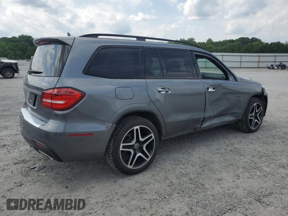 2018 Mercedes-Benz GLS 550 with VIN 4JGDF7DEXJB134109, listed as a Copart auction lot 56599125 with 62,280 mi miles and Salvage title. Bid and sale history available at DreamBid. Image 3.