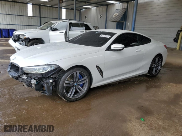 2023 BMW 8 Series 840i with VIN WBAAE4C03PCL64184, listed as a Copart auction lot 59950254 with 23,624 mi miles and Clean Title. Bid and sale history available at carsss.com. Image 1.