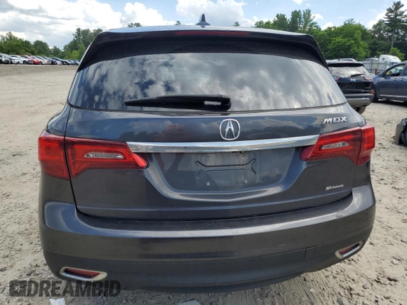 2016 Acura MDX Technology with VIN 5FRYD4H48GB048572, listed as a Copart auction lot 62673345 with 126,035 mi miles and Salvage title. Bid and sale history available at DreamBid. Image 6.