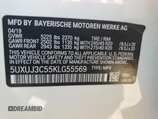 2019 BMW X4 xDrive30i with VIN 5UXUJ3C55KLG55569, listed as a Copart auction lot 64912343 with 0 mi miles. Bid and sale history available at carsss.com. Image 13.