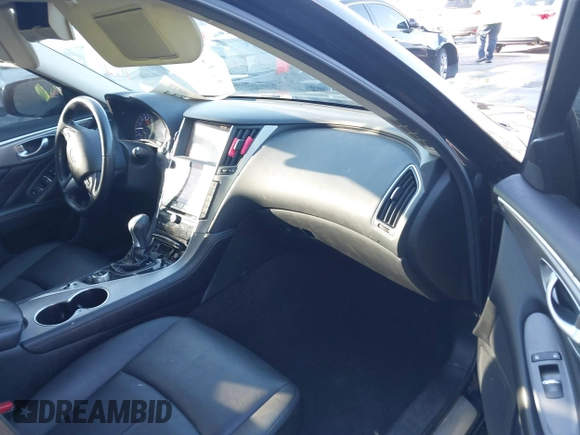 2015 Infiniti Q50 with VIN JN1BV7AP2FM332850, listed as a IAAI auction lot 41345734 with 197,874 mi miles. Bid and sale history available at carsss.com. Image 5.