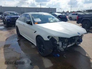 2020 BMW M5 Competition with VIN WBSJF0C08LB448907, listed as a IAAI auction lot 41433298 with 47,956 mi miles. Bid and sale history available at carsss.com. Image 1.